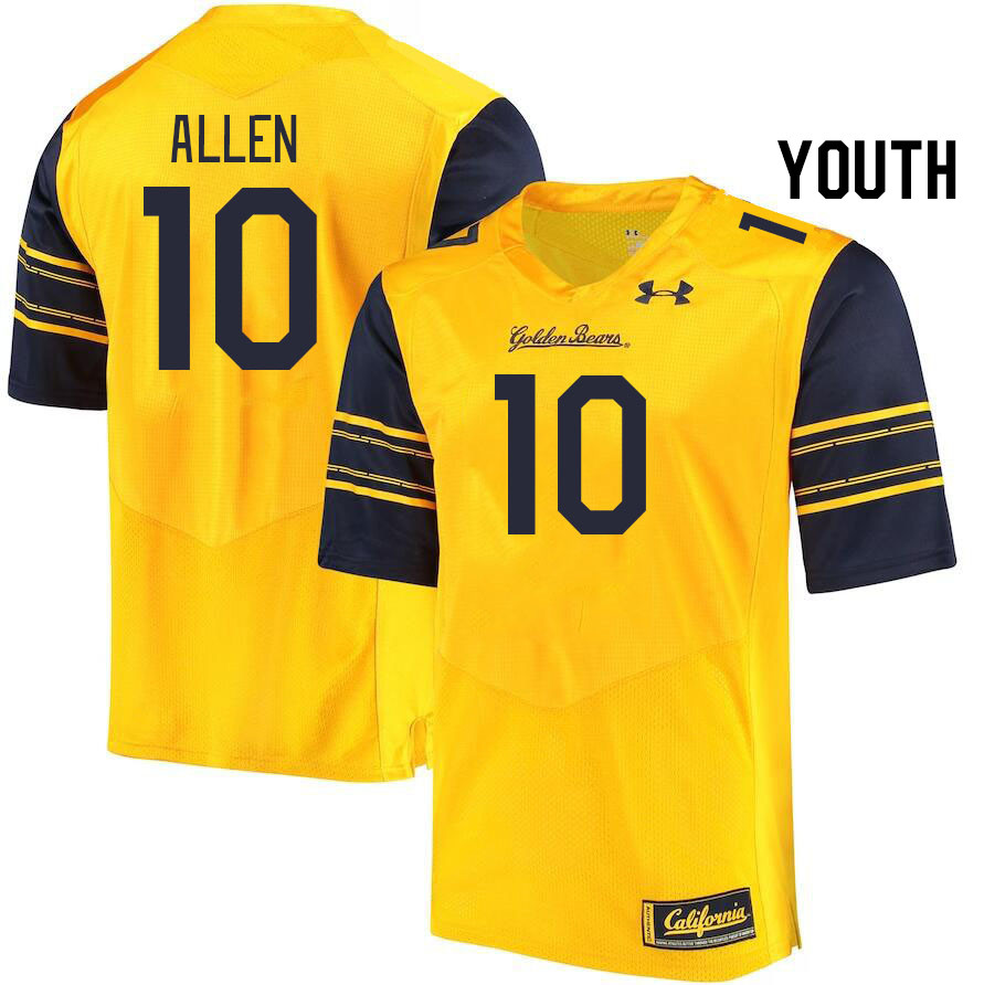 Youth #10 Sergio Allen California Golden Bears College Football Jerseys Stitched Sale-Gold